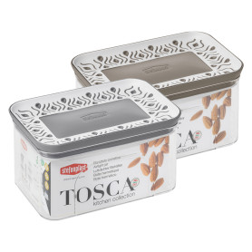 BARATTOLO RETTANGOLARE  TOSCA  bianco/tortora