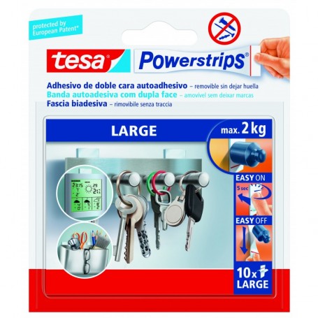 TESA POWERSTRIPS 10 STRISCE BIADESIVE