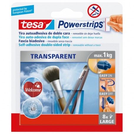 TESA POWERSTRIPS 8 STRISCE BIADESIVE LARGE