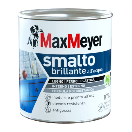 MAX SMALTO ALLACQUA POLIURETANICO BRILLANTE LT.0