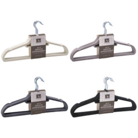 GRUCCIA APPENDIIABITI IN PLASTICA VELLUTATA  8 PZ