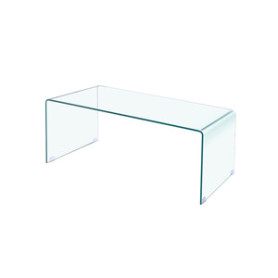 TAVOLINO  IN VETRO TRASPARENTE 100X50X40 CM