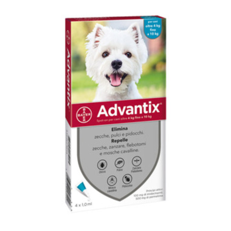 BAYER ADVANTIX SPOT ON 4 PIPETTE CANI  4-10 KG