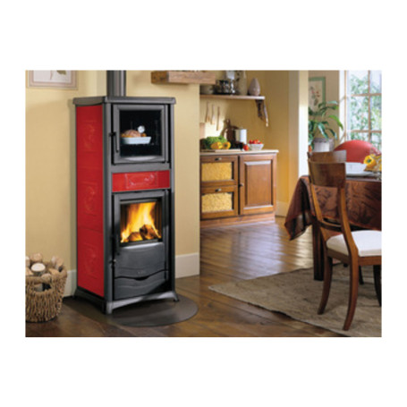 STUFA LEGNA C\FORNO  9.1 KW ROSSELLA PLUS EVO BORDEAUX