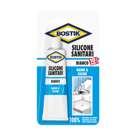 BOSTIK SILICONE SANITARI BLISTER 60 ML BIANCO BLISTER