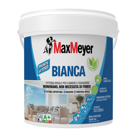 MAX IDROPITTURA LAVABILE P\INTERNI  4 L BIANCO