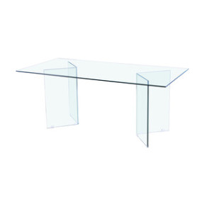 TAVOLO IN VETRO TRASPARENTE 180X80X75