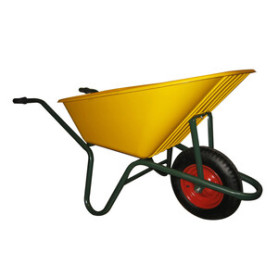 CARRIOLA SMONTATA C\VASCA IN PLASTICA 100 L GIALLO