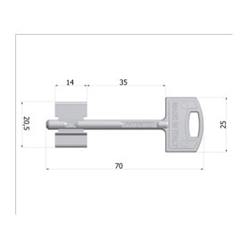 CHIAVE GREZZA SECURMAP14 GAMBO 35MM SECUREMME