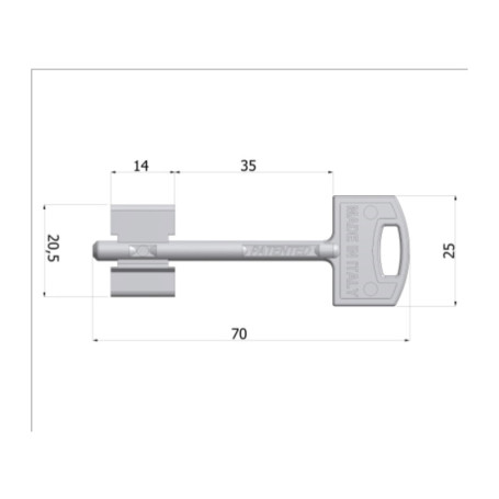 CHIAVE GREZZA SECURMAP14 GAMBO 35MM SECUREMME