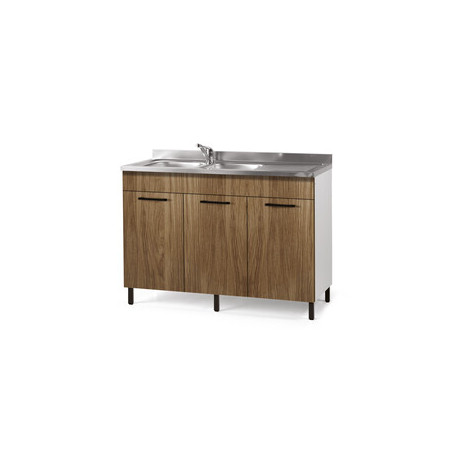 KIT CUCINA BASE 3 ANTE 120X50XH85 CM S\LAVELLO NOCE