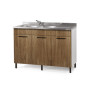 KIT CUCINA BASE 3 ANTE 120X50XH85 CM S\LAVELLO NOCE
