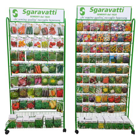 ESPOSITORE VERTICALE IN METALLO PER BUSTINE SEMI 49 ganci