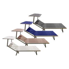 LETTINO SPIAGGIA CON PARASOLE  ATRANI  telo colore grigio