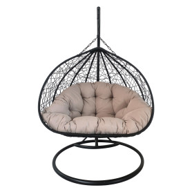 POLTRONA SOSPESA XL  DOHA  cuscino grigio chiaro formato XL - seduta larga