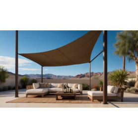 C TENDA VELA OMBREGGIANTE RETTANG HDPE 4X6 BEIGE