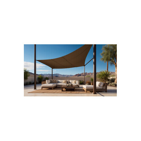 C TENDA VELA OMBREGGIANTE RETTANG HDPE 4X6 BEIGE