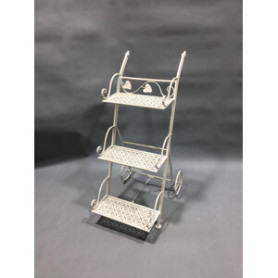 C FIORIERA C\RUO 3 RIP 54X34X78CM BIANCO ANT EPOQUE