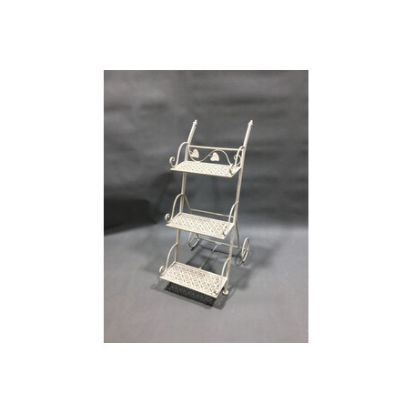 C FIORIERA C\RUO 3 RIP 54X34X78CM BIANCO ANT EPOQUE