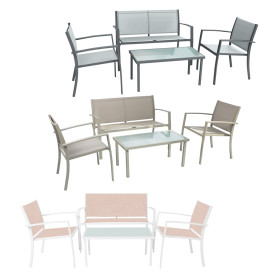 SALOTTO DA GIARDINO  ETTORE  tessuto colore tortora