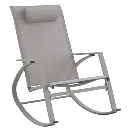 SEDIA A DONDOLO  SIESTA  struttura tortora - tessuto marrone chiaro