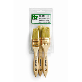 KIT PENNELLESSA P\SOLVENTE MANICO LEGNO 30-40-50  3PZ