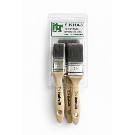 KIT PENNELLESSA P\ACQUA MANICO LEGNO 30-40-50  3PZ