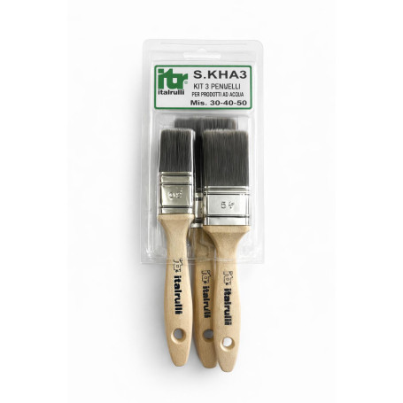 KIT PENNELLESSA P\ACQUA MANICO LEGNO 30-40-50  3PZ
