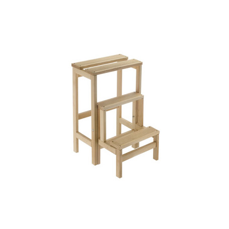 SCALETTO LEGNO A 3 GRADINI C\RIBALTA NATURALE