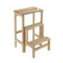 SCALETTO LEGNO A 3 GRADINI C\RIBALTA NATURALE