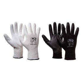 GUANTI POLIESTERE / POLIURETANO Tg. 10 (XL) - palmo nero