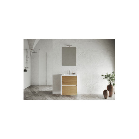MOBILE BAGNO LISBONA 2C  60 BIANCO L.\ROV.NATURALE