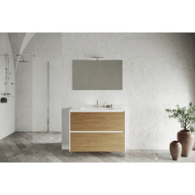 MOBILE BAGNO LISBONA 2C 100 BIANCO L.\ROV.NATURALE