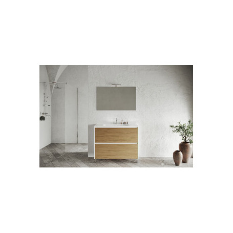 MOBILE BAGNO LISBONA 2C 100 BIANCO L.\ROV.NATURALE
