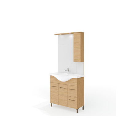 MOBILE BAGNO RUBINO 2A+2C  85 ROVERE NATURALE