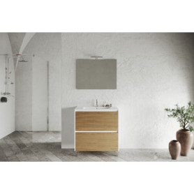 MOBILE BAGNO LISBONA 2C  80 BIANCO L.\ROV.NATURALE