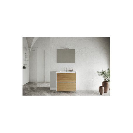MOBILE BAGNO LISBONA 2C  80 BIANCO L.\ROV.NATURALE