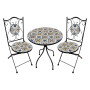 SET TAVOLO MOSAICO DA ESTERNO  FIOCCO   diametro  cm 60 x h.75 (tavolo) - cm 38 x 46-92 (sedie)