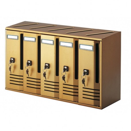 ALUBOX CASSETTA "CUBO"A 5 POSTI BRONZO ART.C5