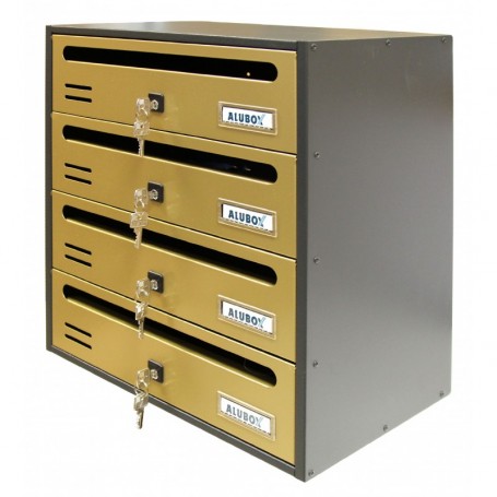 ALUBOX CASSETTA "CUBO R" A 4 POSTI ORO