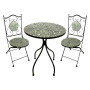 SET TAVOLO MOSAICO DA ESTERNO  FOGLIARTE   diametro  cm 60 x h.75 (tavolo) - cm 38 x h. 46-92 (sedie)