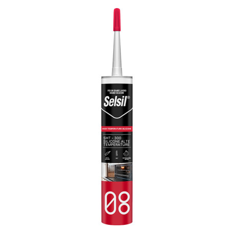 SILICONE ACETICO ALTA TEMPERATURA  SNH  rosso ml 300 - (ral 3024)
