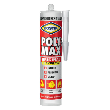 ADESIVO SIGILLANTE UNIVERSALE  POLY MAX  CRISTAL 12 cartucce 300g + 2 scatolette tonno omaggio