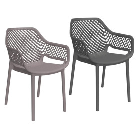 SEDIA IN POLIPROPILENE SCHIENALE FORATO  ARIA ARMCHAIR  grafite