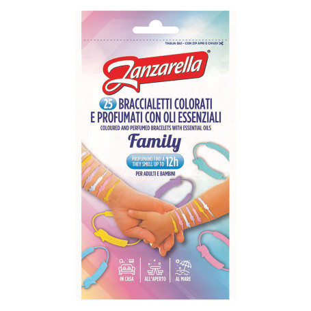 BRACCIALETTO ANTI ZANZARA  FAMILY  cf. 25 pezzi