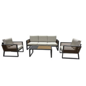 C SET 4 PZ SALOTTO C\DIVANO 3P ALU SUNNY GRIGIO