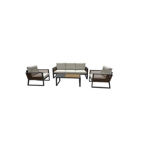 C SET 4 PZ SALOTTO C\DIVANO 3P ALU SUNNY GRIGIO