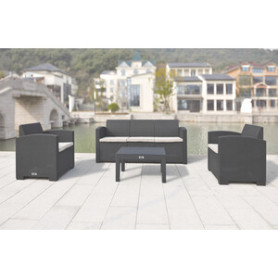 C SET 4 PZ SALOTTO C\DIVANO 3P GRAFITE NATUR TRIO