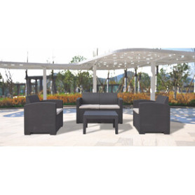 C SET 4 PZ SALOTTO C\DIVANO 2P GRAFITE NATUR DUO