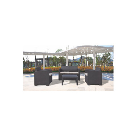 C SET 4 PZ SALOTTO C\DIVANO 2P GRAFITE NATUR DUO